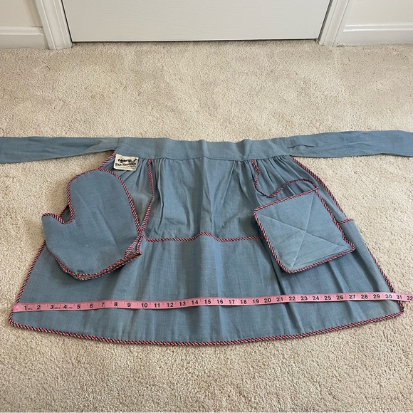 Vintage Jack Dempsey Pan-Handler Apron Oven Mitt Pot Holder Denim Retro Baker - Picture 16 of 17